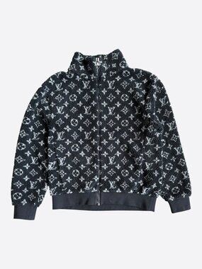 Louis Vuitton Black & Grey Monogram Fleece Zip Up Jacket